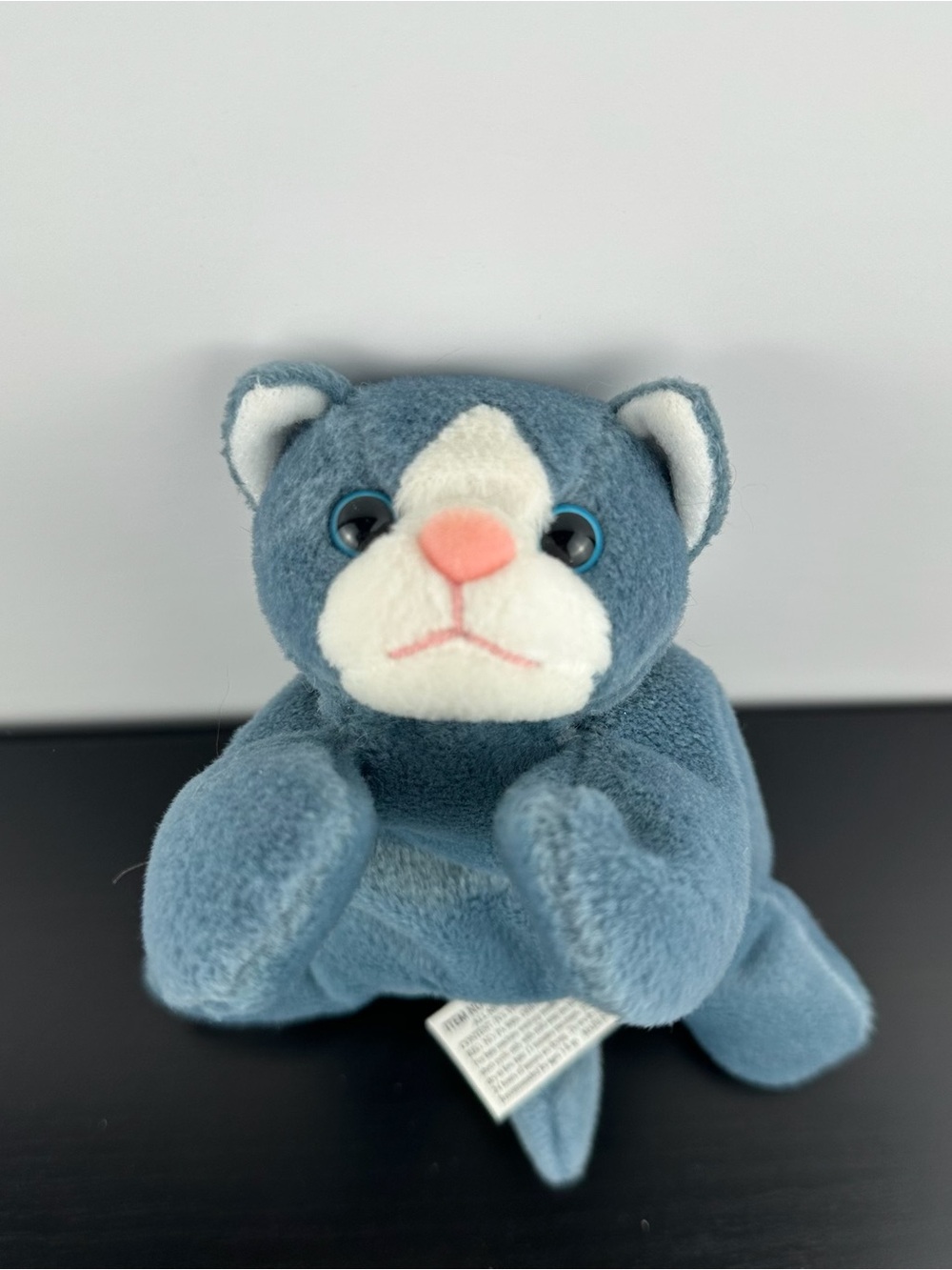 24K Beanie Boppers 1997 Special Effects Ashes Kitty Cat 7” #5136 Blue Eyes Plush